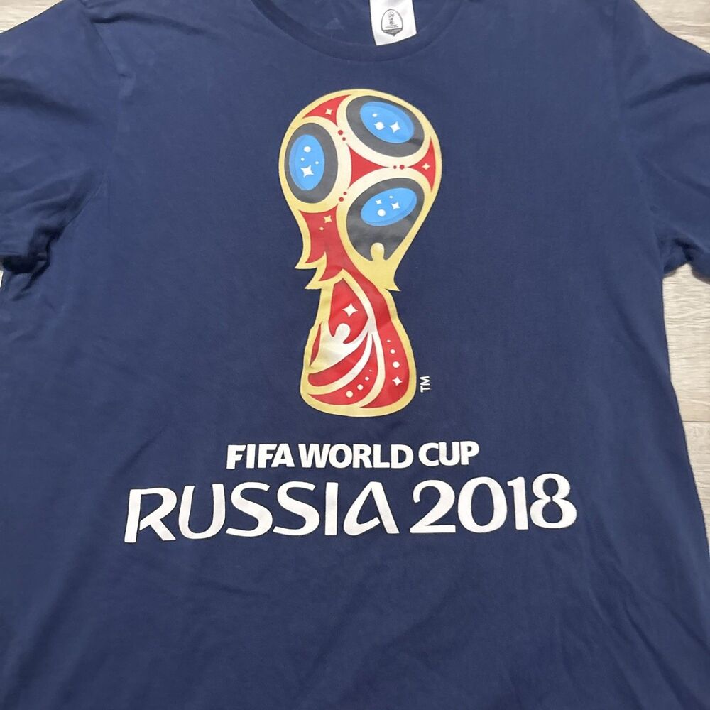 Adidas FIFA World Cup Russia 2018 T-Shirt Navy Blue Soccer Graphic Tee Men M - Picture 2 of 5